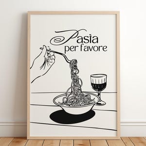 Italian Pasta Print: Kitchen Wall Art, Food Lover Gift (Digital Download)