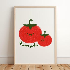 Tomato Kitchen Art Print: Minimalist Farmhouse Illustration (Digital Download