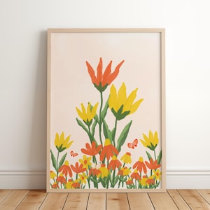 Whimsical Wildflower Print: Vintage Botanical Wall Art (Digital Download)