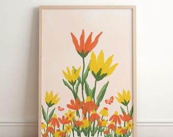 Wunderliche Wildblumen Illustration: Vintage Botanische Wandkunst (Download)
