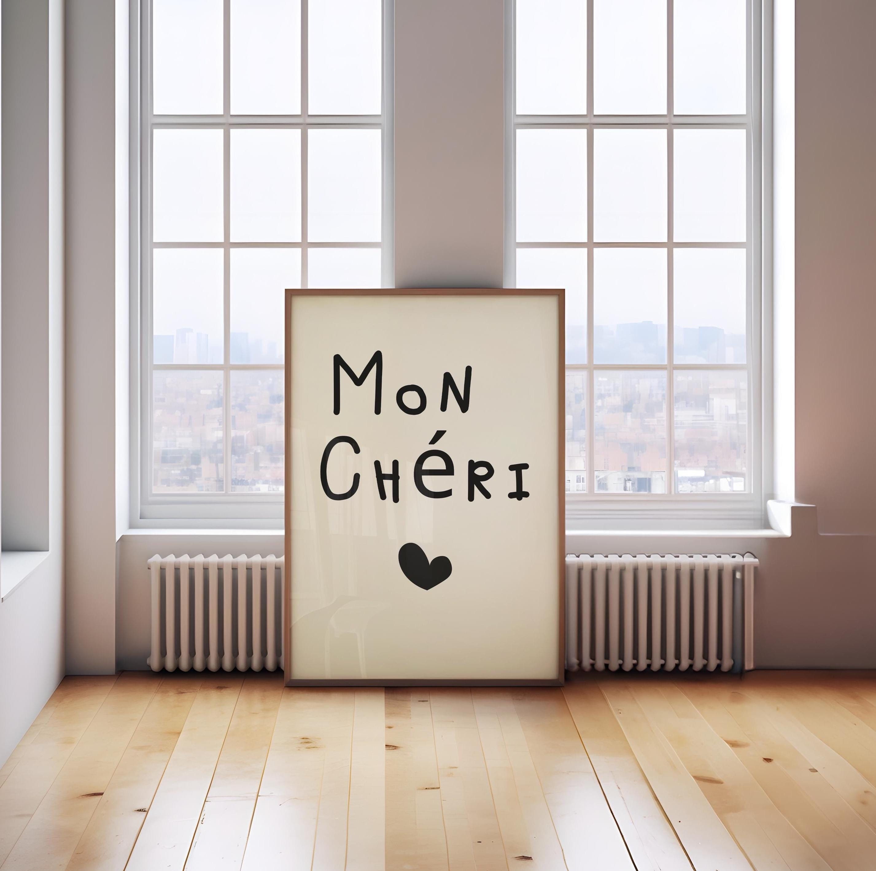 Mon Cheri Printable Wall Art French Decor Digital Download Minimalist ...
