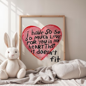 Lámina infantil "Te amo", arte imprimible para habitación de bebé, decoración digital, impresión con frase, arte de pared con corazones, decoración bohemia para habitación de bebé.