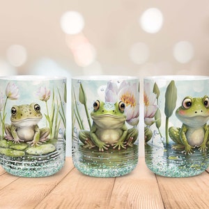 Frog Mug PNG | 11Oz, 15Oz Mug Wrap PNG