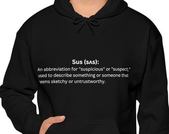 Sus Teen Slang Unisex Heavy Blend™ Hooded Sweatshirt Black or Royal Blue