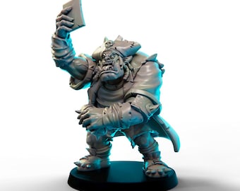 Orc Referee fantasy football team, tabletop/wargame Miniatures by BigChildCreatives + free bases