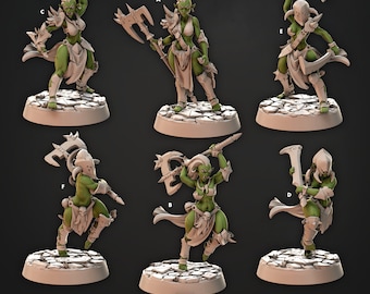 Skull collectors from CastnPlay (No. 755) IronSkull Orcs, 6 wargame/tabletop miniatures + free bases