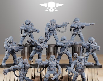 Vaskar Commandos von StationForge/10 Tabletop Miniatures+ gratis bases