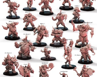 Stormcoast Marauders full fantasy football team, tabletop/wargame Miniatures by BigChildCreatives + free bases