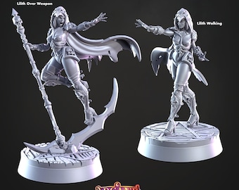 Lilith, Eternal Night Necromancer by CastnPlay (No. 842) Arcane Order, Wargame/Tabletop Miniature (2 Options) + Free Base