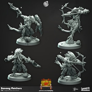 Banaag Fletchers von CastnPlay (Nr. 701) Tabletop Miniatur, Saurus Rovers/ 4 Figuren + Gratis Bases