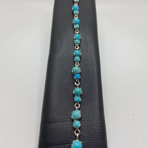 Natural Blue Turquoise Bracelet in 925 Sterling Silver