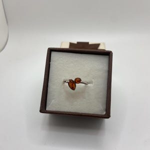 925 Sterling Silver & Genuine Baltic Amber Ring