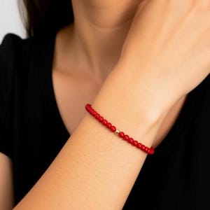 Pulsera de cuentas de coral rojo