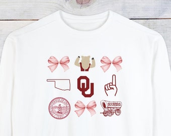 Oklahoma Sooners Bow Comfort Colors Sweater