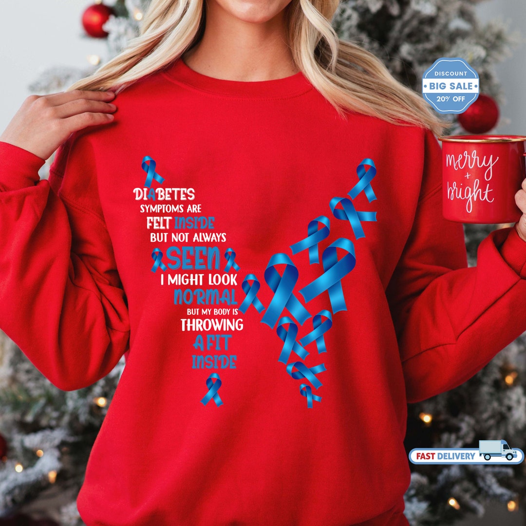 Diabetes Awareness Apparel T1D Support Clothing Blue Ribbon Etsy