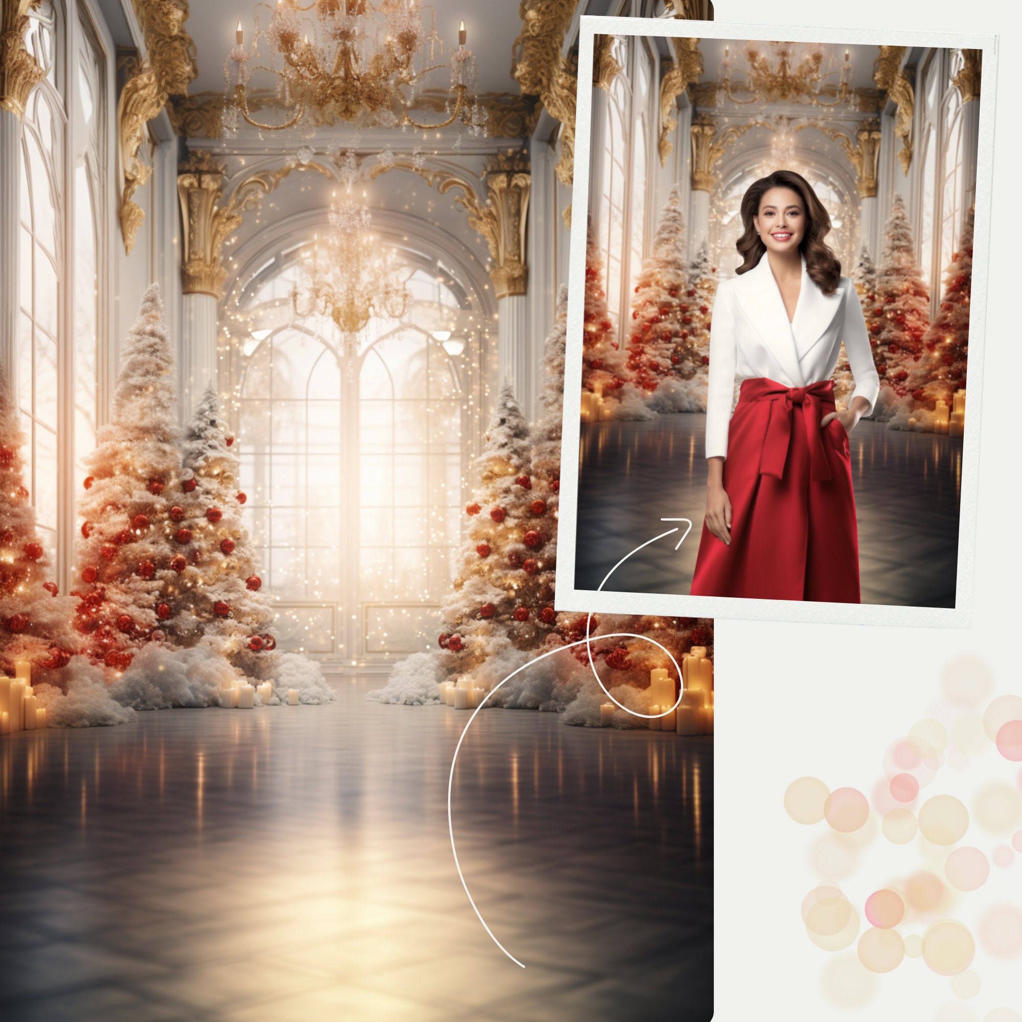 Set of 8 Christmas Background Backdrops Digital Overlay, Family ...