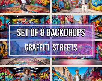 90er Jahre Graffiti Hintergrund – 2,1 M X 1,5 M, Vinyl, Für Fotoshootings & Partydeko