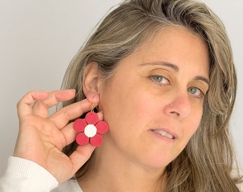 VIBRANT SUMMER: hoops, polymer clay earrings, clay earrings, dangle earrings, statement earrings, handmade earrings, lightweight earrings