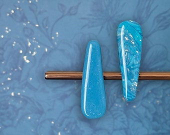 Bonitos clips para el cabello azules, regalo de arcilla polimérica hecho a mano ***