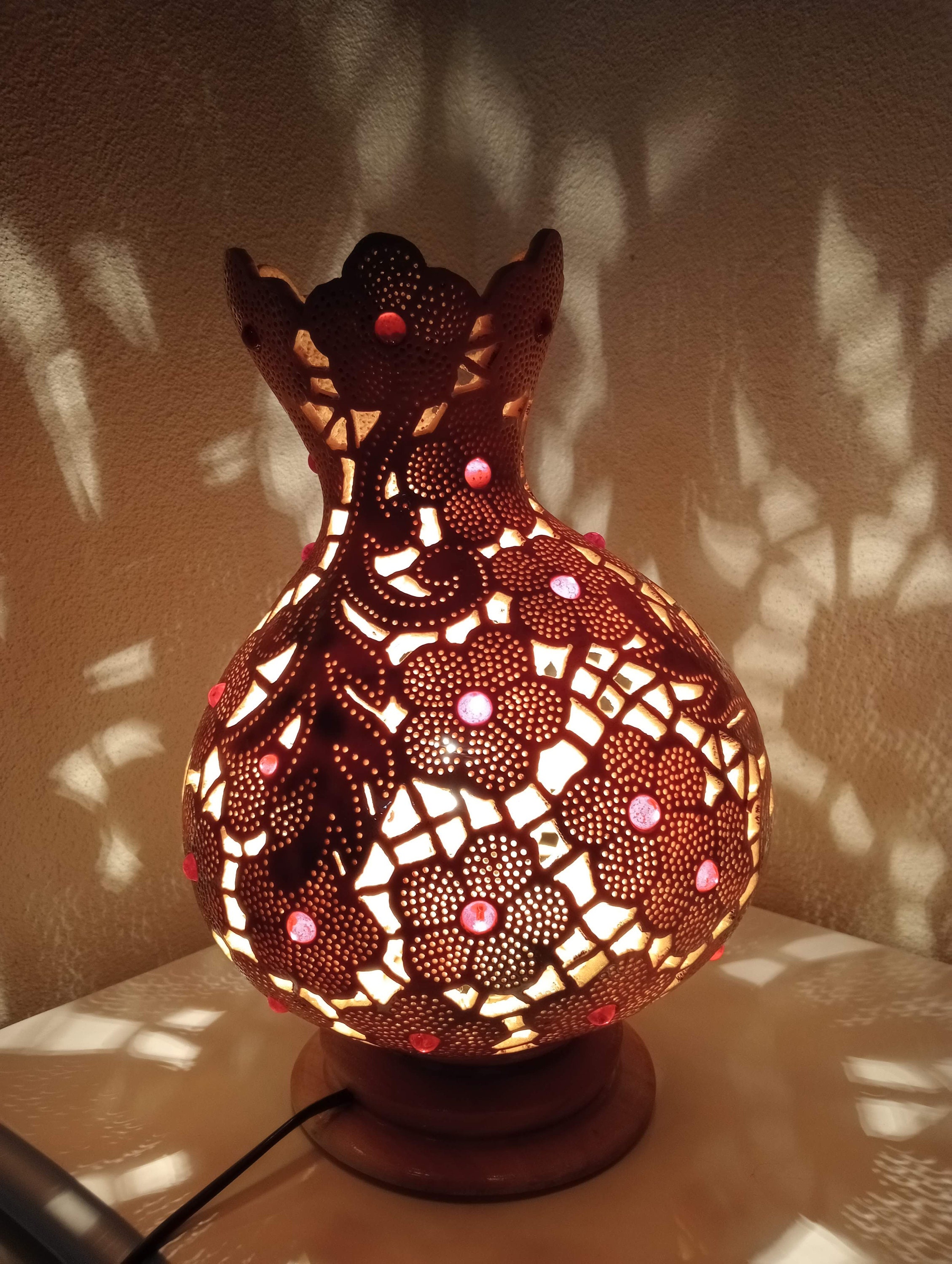Lampe Shango Orisha - Lampe D’ambiance Kalabash Citrouille Afrique Unique