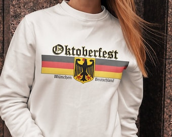 German Oktoberfest Sweatshirt, Munich Deutschland Sweater, Germany Sweatshirt, Retro Style Crewneck, German Eagle Coat of Arms