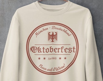 German Oktoberfest Sweatshirt, Munich Deutschland Sweater, Germany Sweatshirt, Retro Style Crewneck, German Eagle Coat of Arms