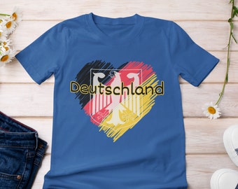 Deutschland Germany Shirt, German Flag, Deutsch Sprechen Eagle Coat of Arms, Gift for teacher, Germany Lover, Souvenir, Unisex Softstyle