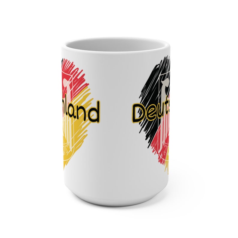 Deutschland German Coffee Mug, Eagle Coat of Arms, Germany Flag