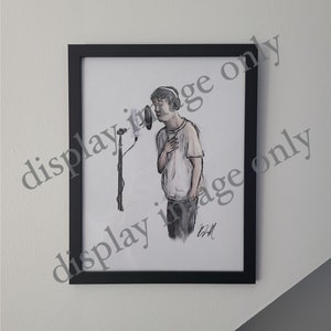 The Singer, Water Color and Charcoal Prints, printable download, diy print