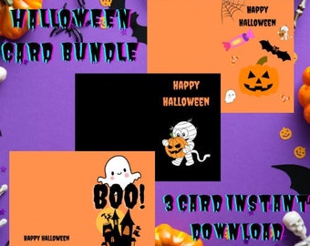 Digital Halloween Card printable | Printable Halloween Card | Printable Funny Halloween Card, Halloween Greeting Card, Instant Download