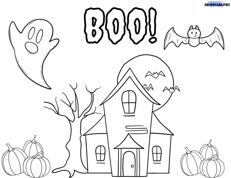 Halloween Coloring Pages, Kids Halloween Coloring Sheets, Halloween ...