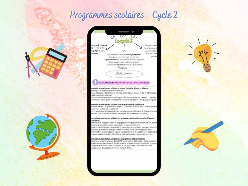 Fiches programmes scolaires Cycle 2 画像 3