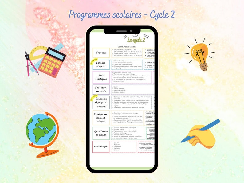 Fiches programmes scolaires Cycle 2 画像 4