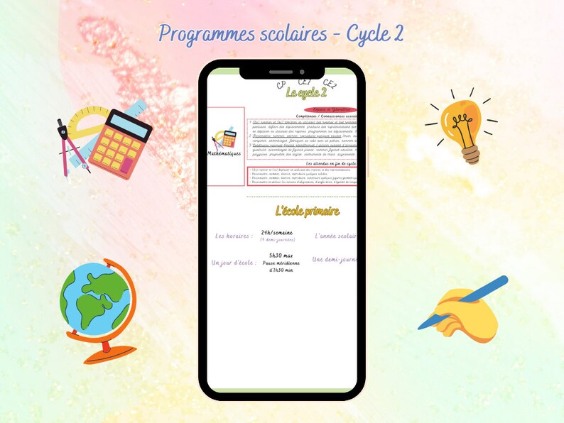 Fiches programmes scolaires Cycle 2 image 2