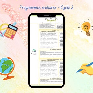 Fiches programmes scolaires Cycle 2 画像 5