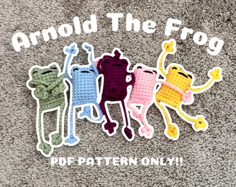 PDF PATTERN DOWNLOAD | Albert the frog crochet pattern | funny cute little froggy frog leggy plushy
