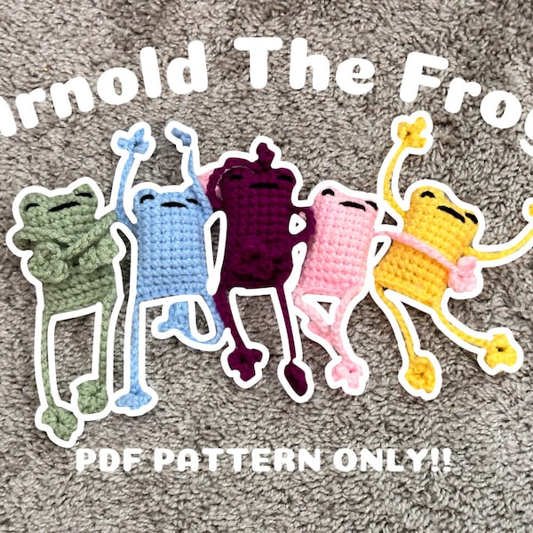 PDF PATTERN DOWNLOAD | Albert the frog crochet pattern | funny cute little froggy frog leggy plushy