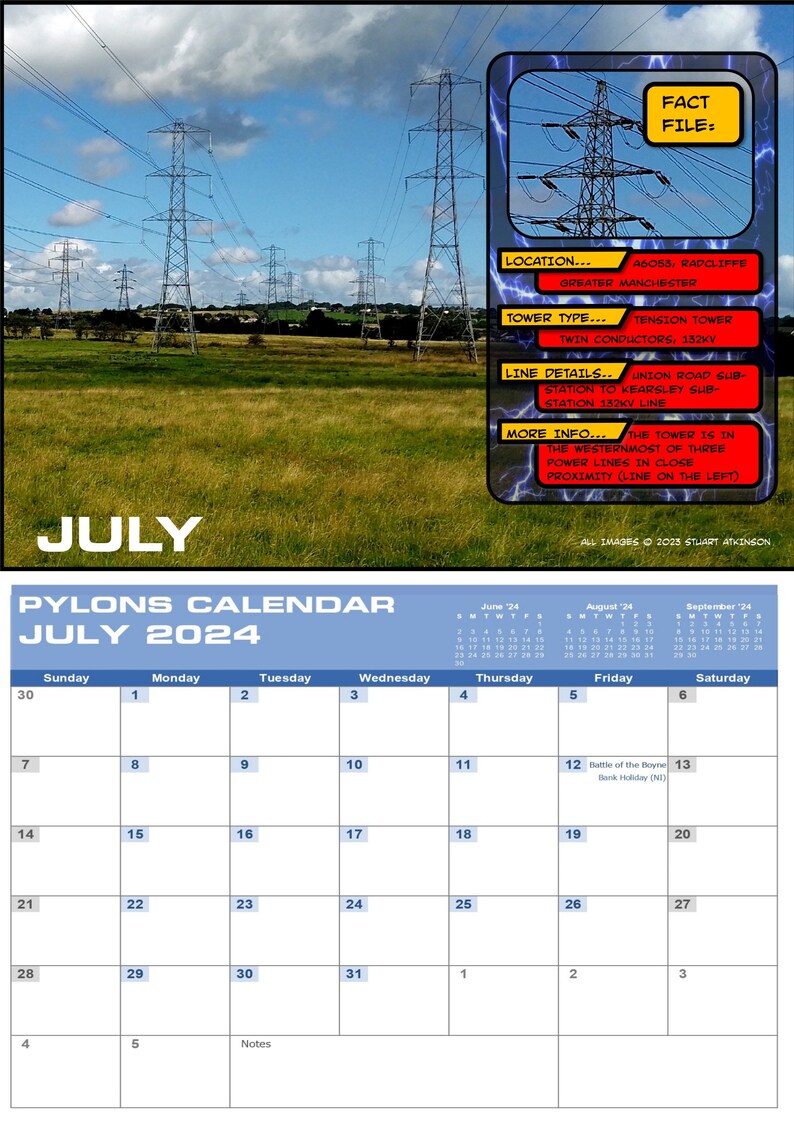 PYLONS WALL CALENDAR 2024 A3 Size Unusual Novelty Science Gift Etsy UK