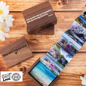 Scatola portafoto in legno personalizzata, ricordo per anniversario, calza della Befana