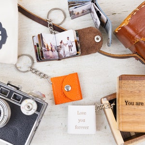 Mini Photo Album Keychain, Personalized Valentine Gift, Custom Photo Keychain for Couples, Valentine Day Keepsake, Boyfriend Girlfriend Gift