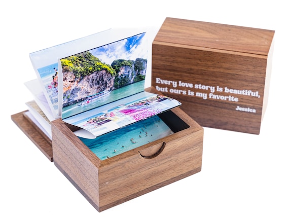 Handmade Photo Pull Out Box, Custom Photo Keepsake for Couples, Valentine Photo Album Gift,Valentine Day Keepsake, Boyfriend Girlfriend Gift