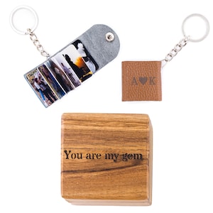 Mini Photo Album Keychain, Anniversary Photo Book, Photo Album Key chain, Mini Leather Photo Album, Gift for Him