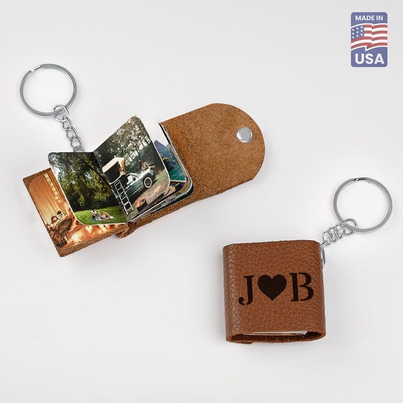 Handmade Personalized 14 Mini Photo Album Keychain, Valentine's