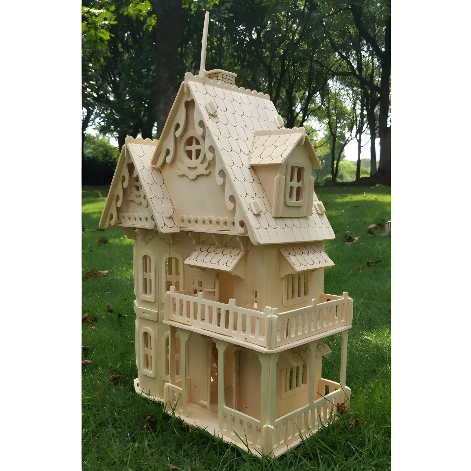 Wooden 3D Puzzle House Miniature Dollhouse Villa Girls' DIY Miniature