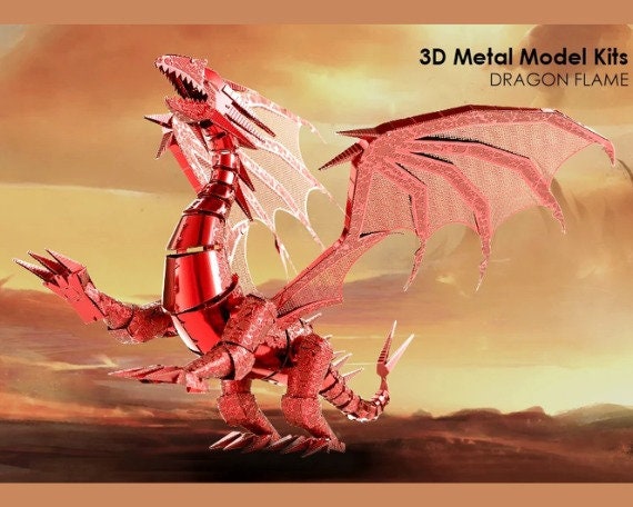 Piececool Black Dragon King 3D Metal Model Building Kits with DIY Tool
