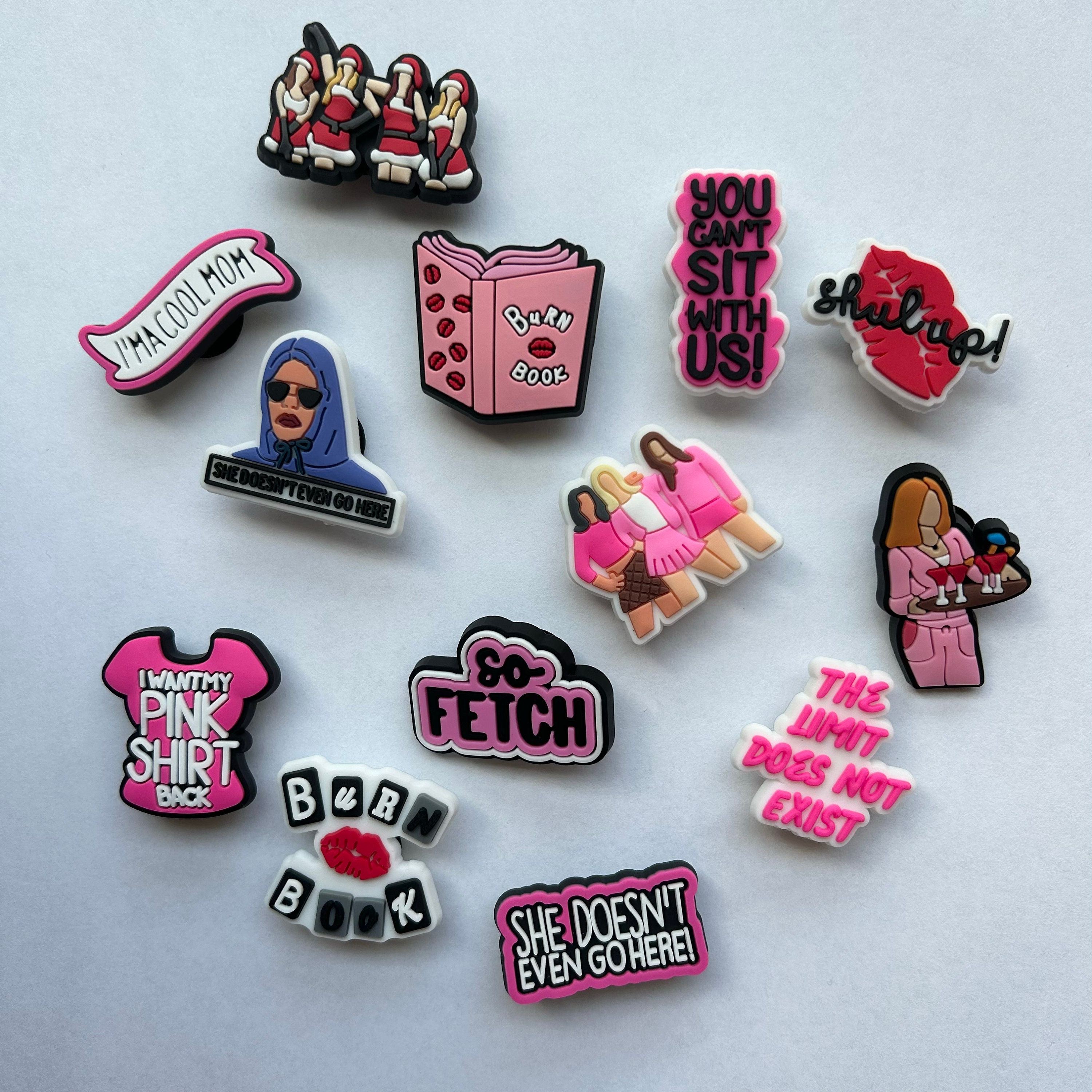 Mean Girls Theme Bachelorette Party Buttons. Mean Girls Theme Party Decor.  Bachelorette Party Accessories. I Do Crew Pins.