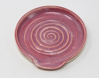1 Hand-Crafted, Mottled Pinks, Ceramic, Spoon Rest