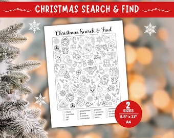 Christmas Search and Find Game, Kids Activity, Seek and Find, Hidden Object Game, Printable Christmas Coloring Pages, Christmas Activities