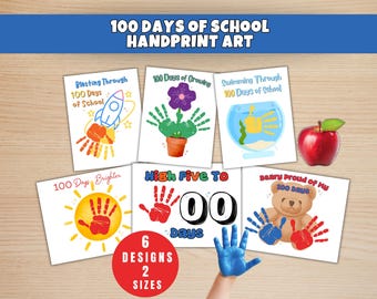 100 Days of School Handprint Art, 100 Days Handprint Craft, 100th Day of School, Preschool Crafts, Toddler Activities, Preschool Activities