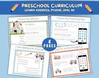 Preschool Worksheets, Montessori Toddler, In Case Of Emergency Preschool Lesson Plans, Preschool Curriculum Homeschool, Address Worksheet